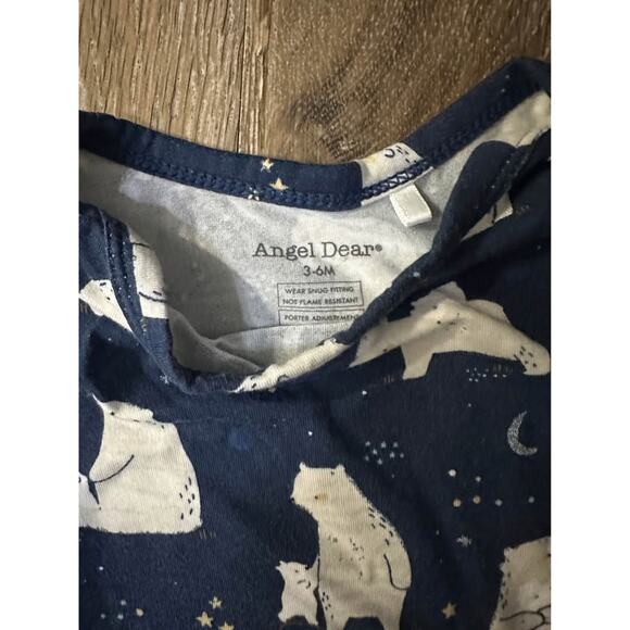 Angel Dear 3-6M Polar Bear Set – Bodysuit, Hat, Bib & Swaddle – Blue Bamboo EUC - Picture 6 of 6